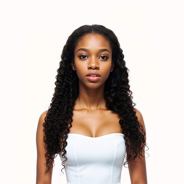13x6 Lace Pineapple Curly Black Human Hair Wig 24-Inch