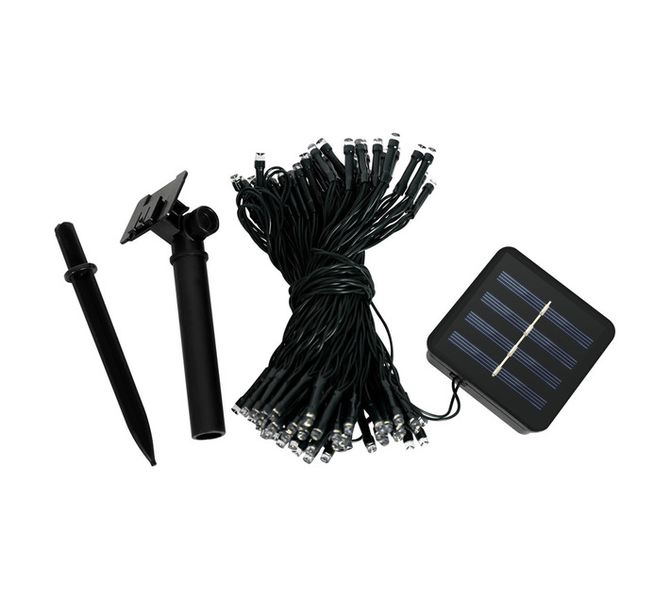 Solar Auto On/Off LED String Lights White 1000 mm