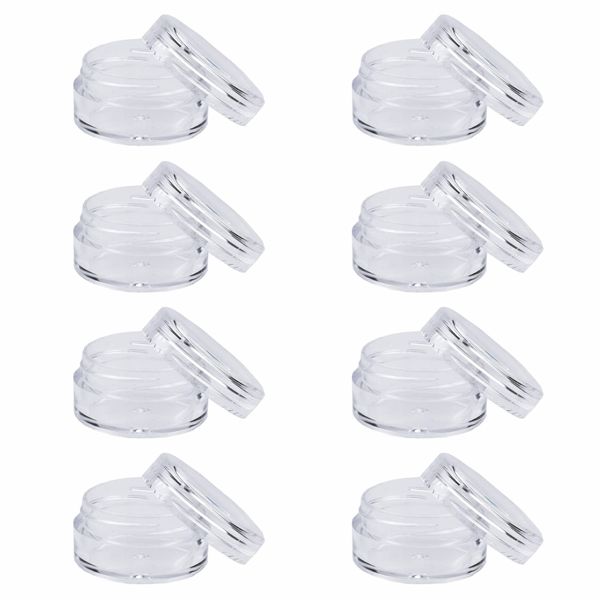 8 Pieces Travel Cosmetic Jar Pots 5ml Creams Make-up Sample Containers