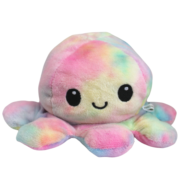 Reversible Octopus Mood Plush - Tie Dye Colors