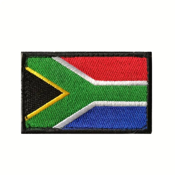 South African Flag Embroidered Patch, 8 x 5cm