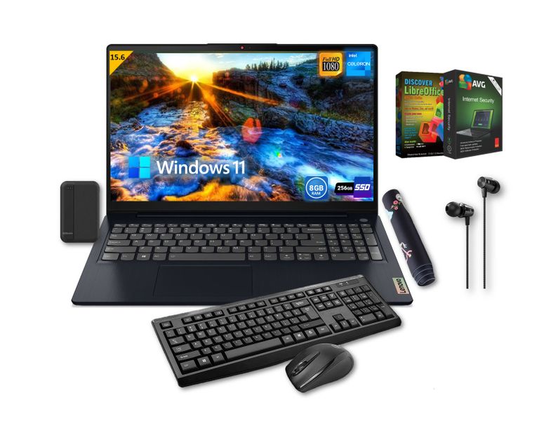 Ultimate Notebook Bundle 8GB-256GB SSD Great value-Lenovo Laptop