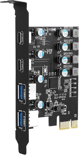PCI-e to USB 3.0 Card with 4 Ports, Compatible with Windows XP/11/10/8/7