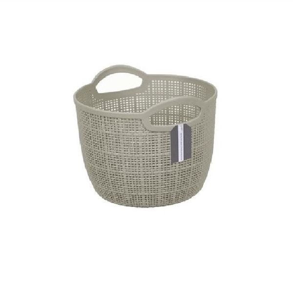 Grey Plastic Cylindrical Laundry Basket - 5L