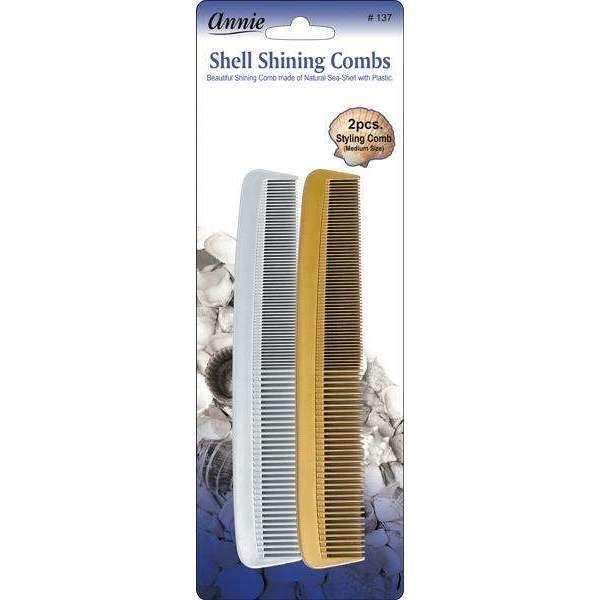 Annie - Shell Shining Combs Styling Size S 2 Pieces Asst Color - Set of 4