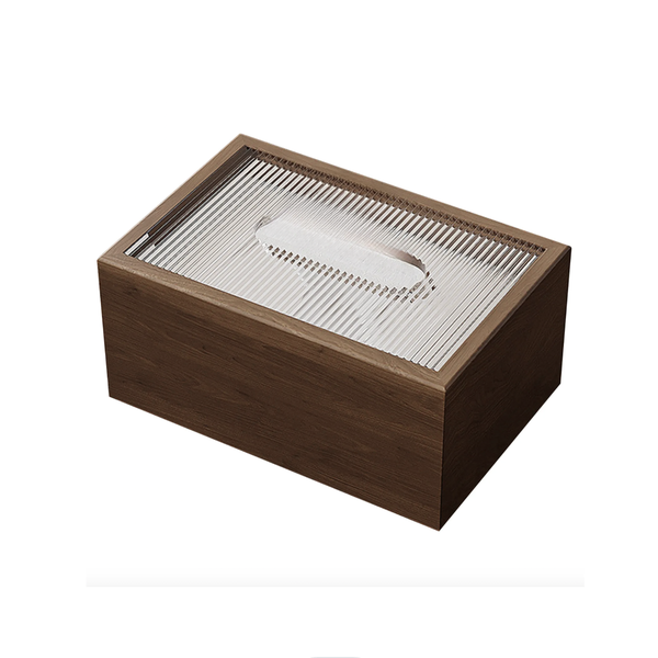 Nordic Wooden Tissue Box with Acrylic Lid - 19.7 x 12.7 x 9.4cm