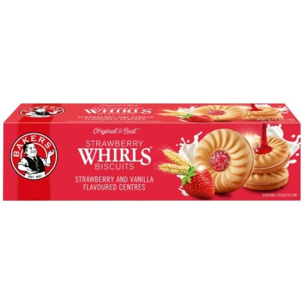 Bakers Strawberry Whirls Biscuits 200g - Pack of 12