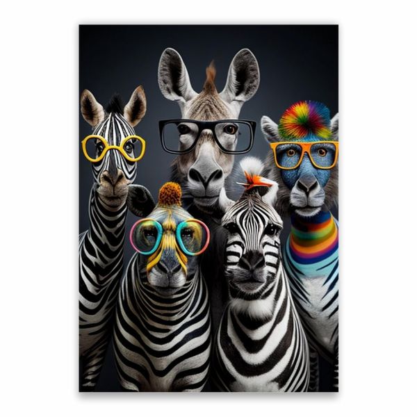 Funny Zebra Glasses Poster - A1
