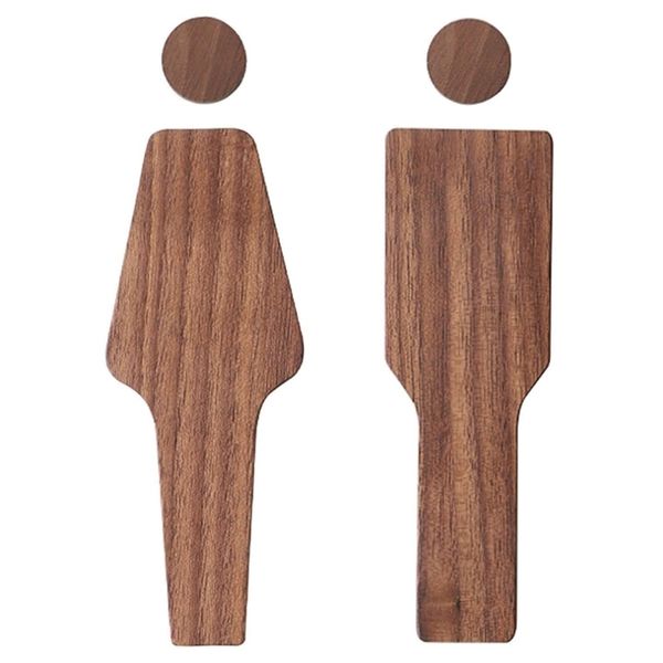 Decor Bathroom Male Female Retro Self Adhesive Door Decoration (17cm)
