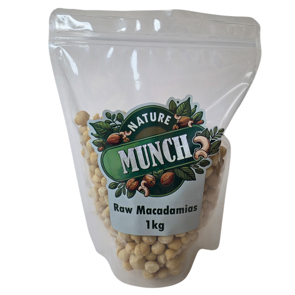 Raw Macadamia Nuts 1kg - Keto Friendly ,Natural Whole Nuts by Nature Munch