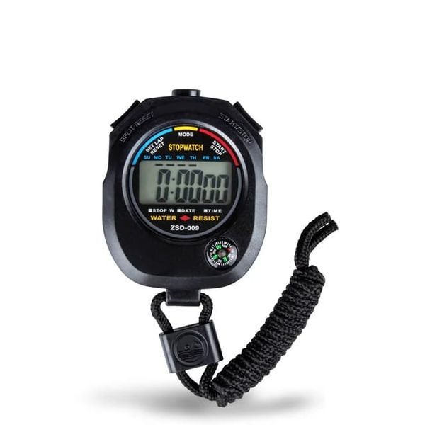 Digital Quartz Stopwatch Compass Handheld Sport Watch Timer