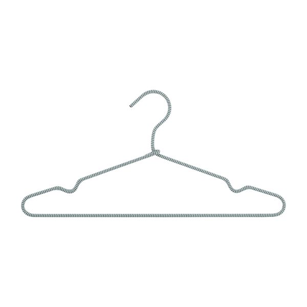 CASA 10pc Non-Slip Hanger Set | 2-Tone Braided Rope Wrapped Metal | White/Black