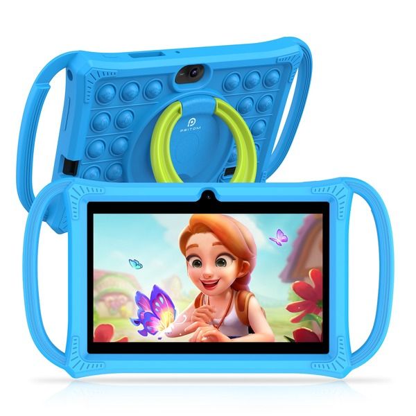 PRITOM K7 Pro Kids Tablet - 7" 4GB RAM, 32GB ROM, Case with Side Handles