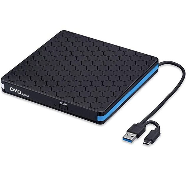 External DVD Drive, USB 3.0 Type C CD Drive, Dual Port DVD Player