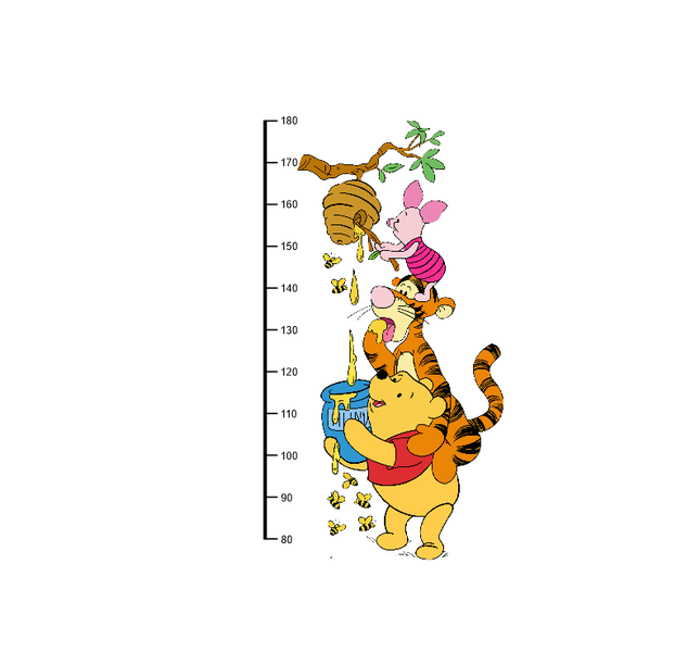 Pooh And Friends Height Chart Wall Decal Sticker
