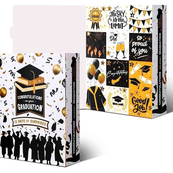 Graduation Countdown Calendar Gift Box 12 Days Graduation Gift Box(Black)