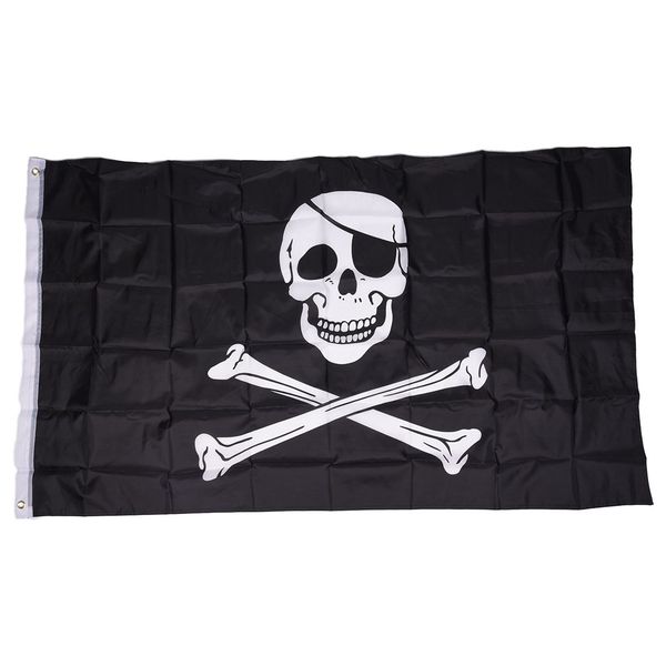 Pirate FLAG Skull And Crossbones Jolly Rodger Large 5x3' Size