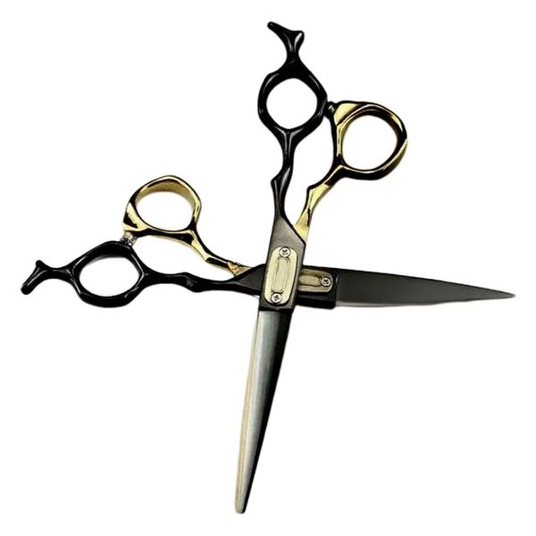 6 Inch Black Gold Stainless Steel Hair Thinning Scissors Set