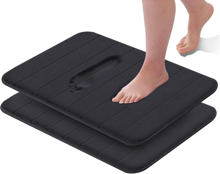 Sulfar Memory Foam Bath Mat, (2 Pack) Non-Slip Back, 40x60 cm