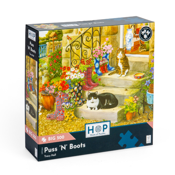 House of Puzzles - Puss 'N' Boots - XL Pieces - 500 Piece Jigsaw Puzzle