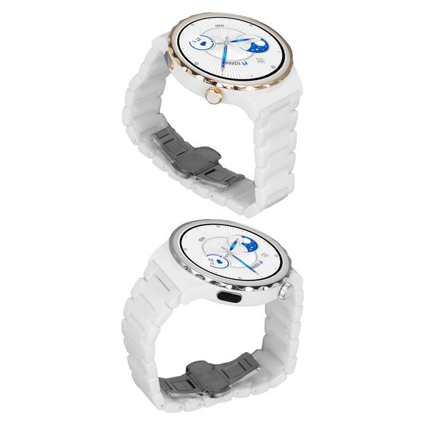 1.32" Smart Watch Plastic IPS Ceramic Band Gold