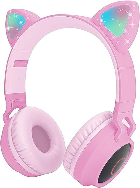 Kids Headphones,Cat Ear Bluetooth Headphones with Led Light