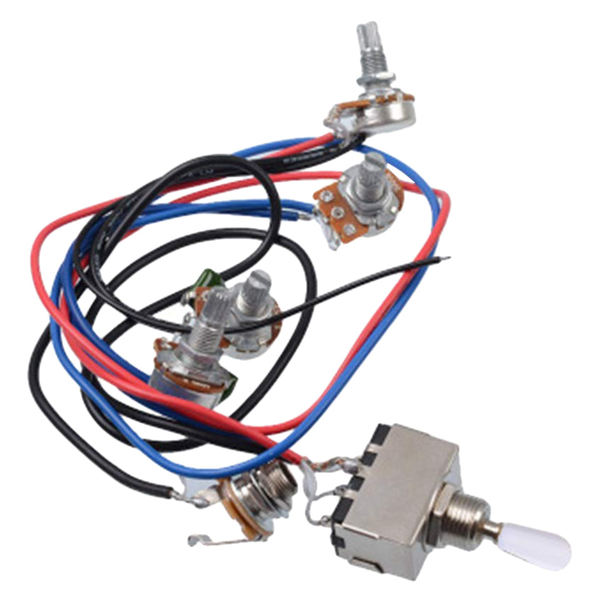 Lp Guitar Pickups Wiring Harness Kit 2T2V 500K Pots 3 Way White Cap