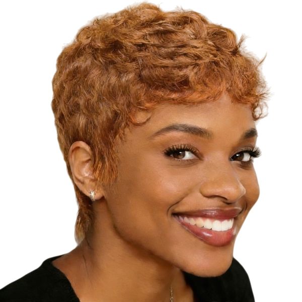 6 Inches Human Hair Pixie Cut Wig for Women