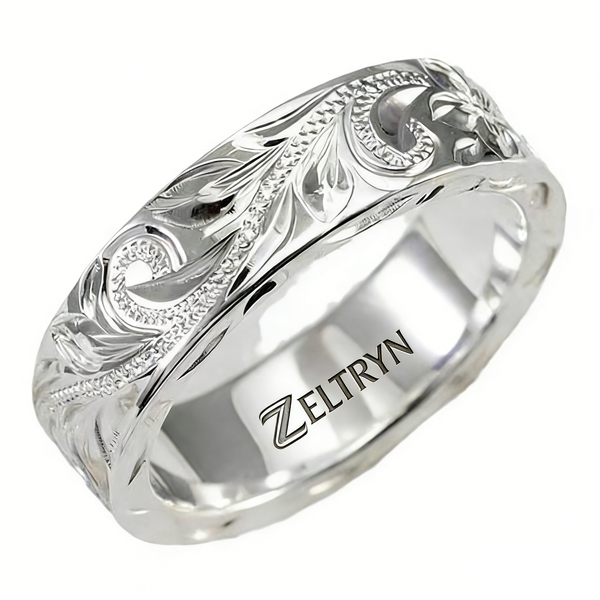 ZELTRYN Minimalist Embossed Vine Women's Ring