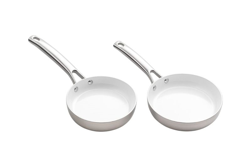 White &amp; Sky Blue Non-Stick Frying Pan Set - 2 Pieces (20.3cm &amp; 26cm)