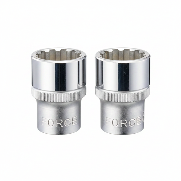Force 24mm 1/2 Inch Drive Spline Socket for Automotive Use - 2 Pack