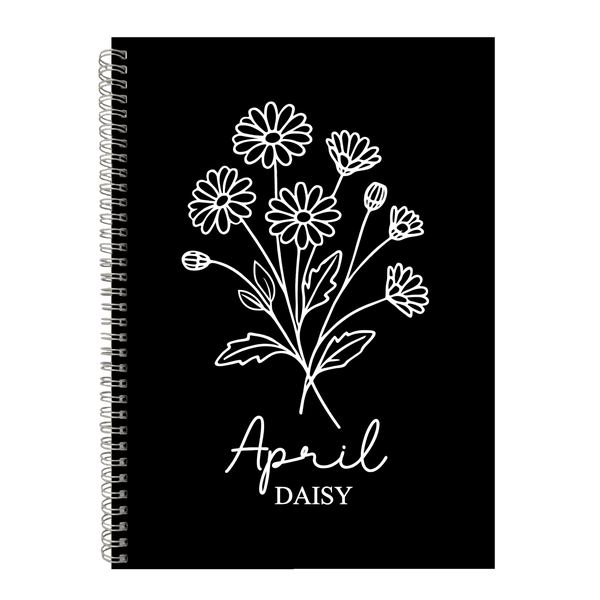 April Daisy Birth Month Writing Notepad Gift Idea A4 Notebook 402
