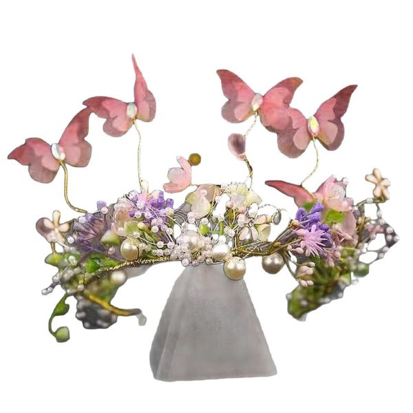 Children's European-Style Golden Leaf &amp; Pearl Flower Headband