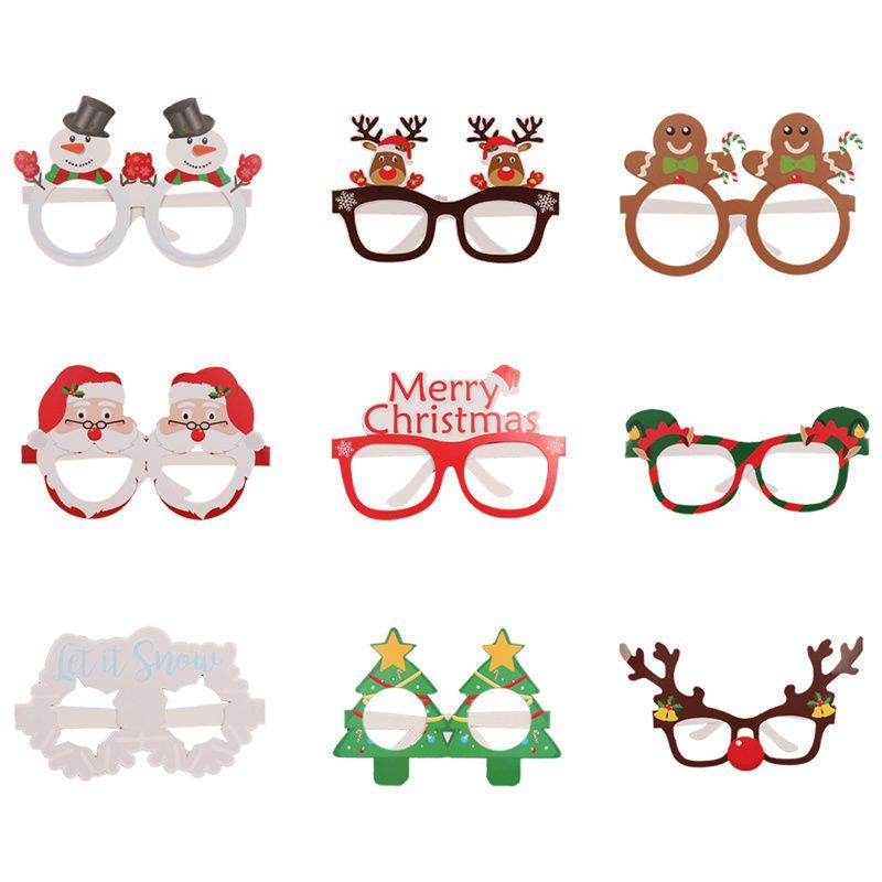 9pcs Paper Christmas Novelty Glasses