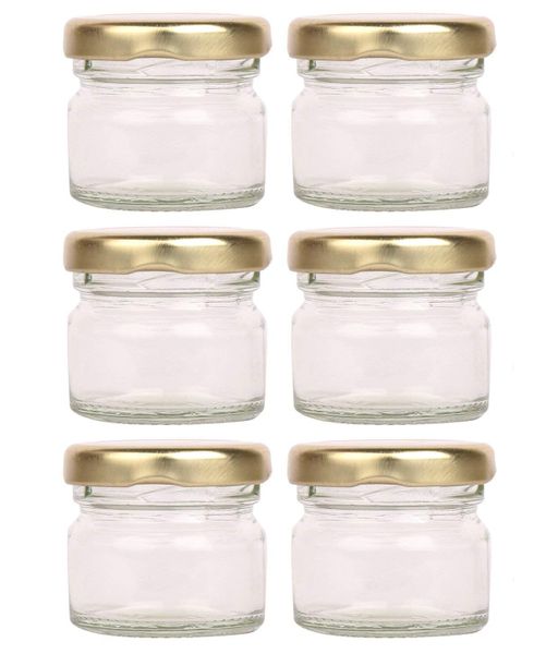 Jars With Gold Lids - 6 Pack - 125ml