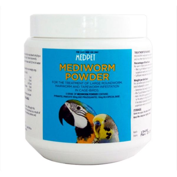 Mediworm Deworming Powder for Cage &amp; Aviary Birds 250g