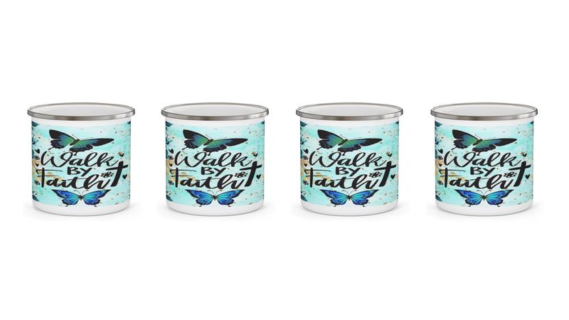 Walk by Faith Enamel Mugs - 4 Pack