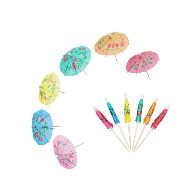 200 Pieces Mini Cocktail Umbrella Picks for Drinks/Appetizers/Party Decor