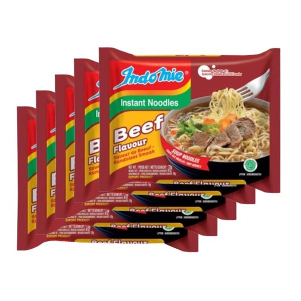 Indomie Instant Noodles Beef Flavour 5 Pack (350g)