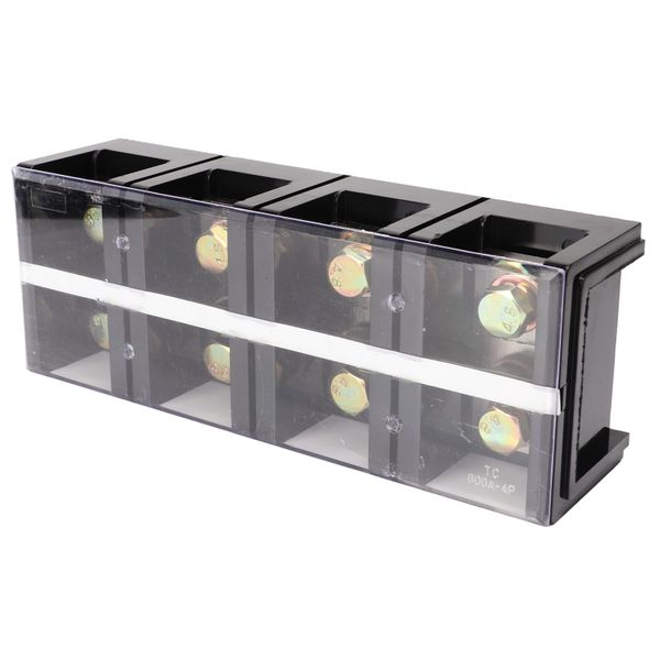600A 600V Dual Row Locking Barrier Terminal Block with Cover for Industries