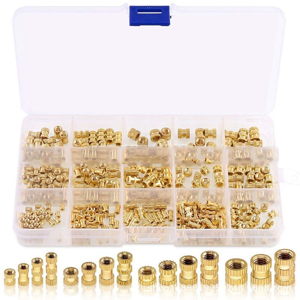 420 Pieces M2 M3 M4 M5 Female Thread Knurled Nuts Brass Threaded Nuts