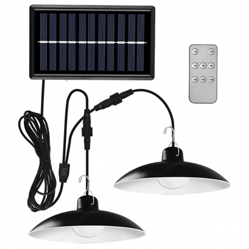 2-Piece Solar Outdoor Hanging Lights With Remote- Q-LD031