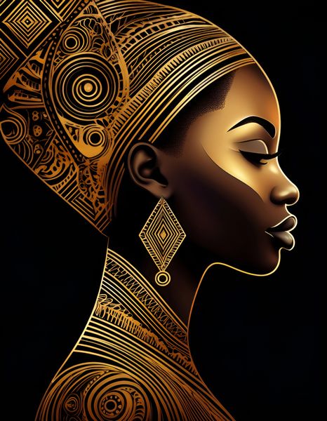 Canvas Wall Art Home Decor - African Elegant Woman 3