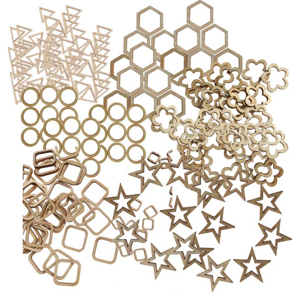 Craft Laser Cut Wood Embellishments Shapes 600pc