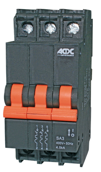ACDC - Circuit Breaker - 13mm - 4.5kA - 3 Pole - D-Curve - 5A