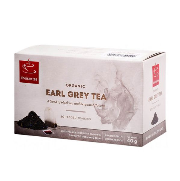 Khoisan Organic Earl Grey String and Tag Tea (20x40g) x 4