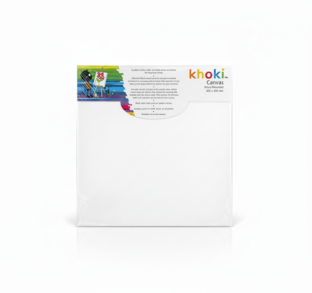 Khoki Blank Canvas 30 cm x 30 cm for Painting and Art Projects