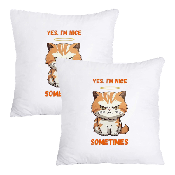 Scatter Cushion Cover Set (50cmx50cm) - Yes im nice, Sometimes