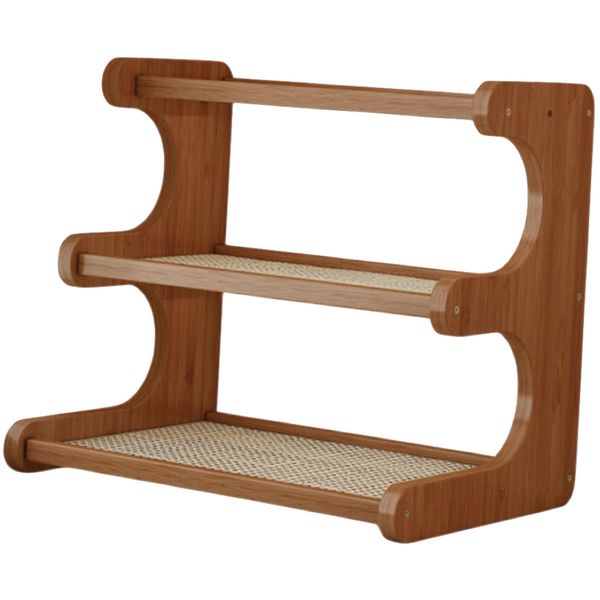 Decor Wooden Countertop Three-Tier Storage Rack Rattan
