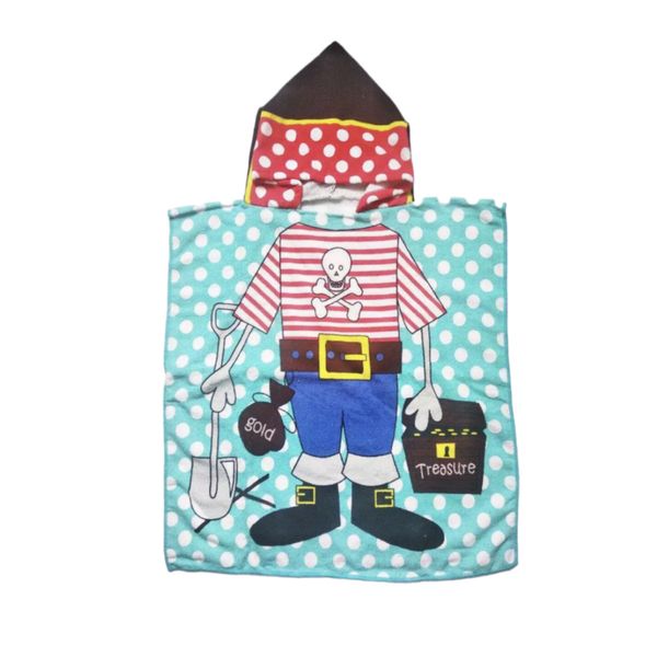 Kids Hooded Swim Towel Pirate
